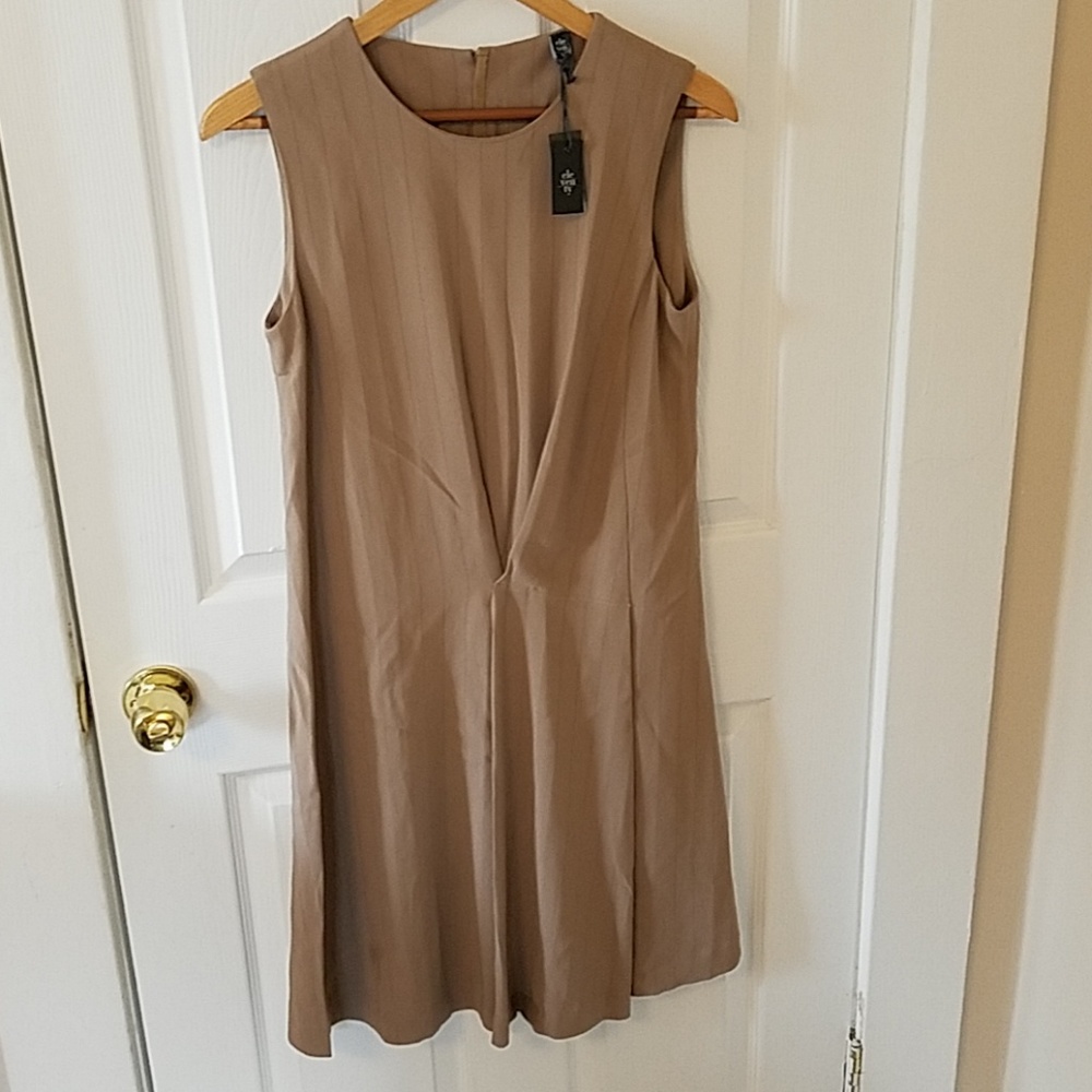 Eleventy. Pinstripe Flow Dress with Pleat detail